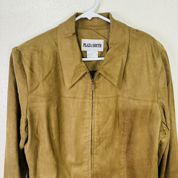 Plaza South Women's Blazer Jacket Shoulder Pads Size 14 Brown NWT - Picture 6 of 6